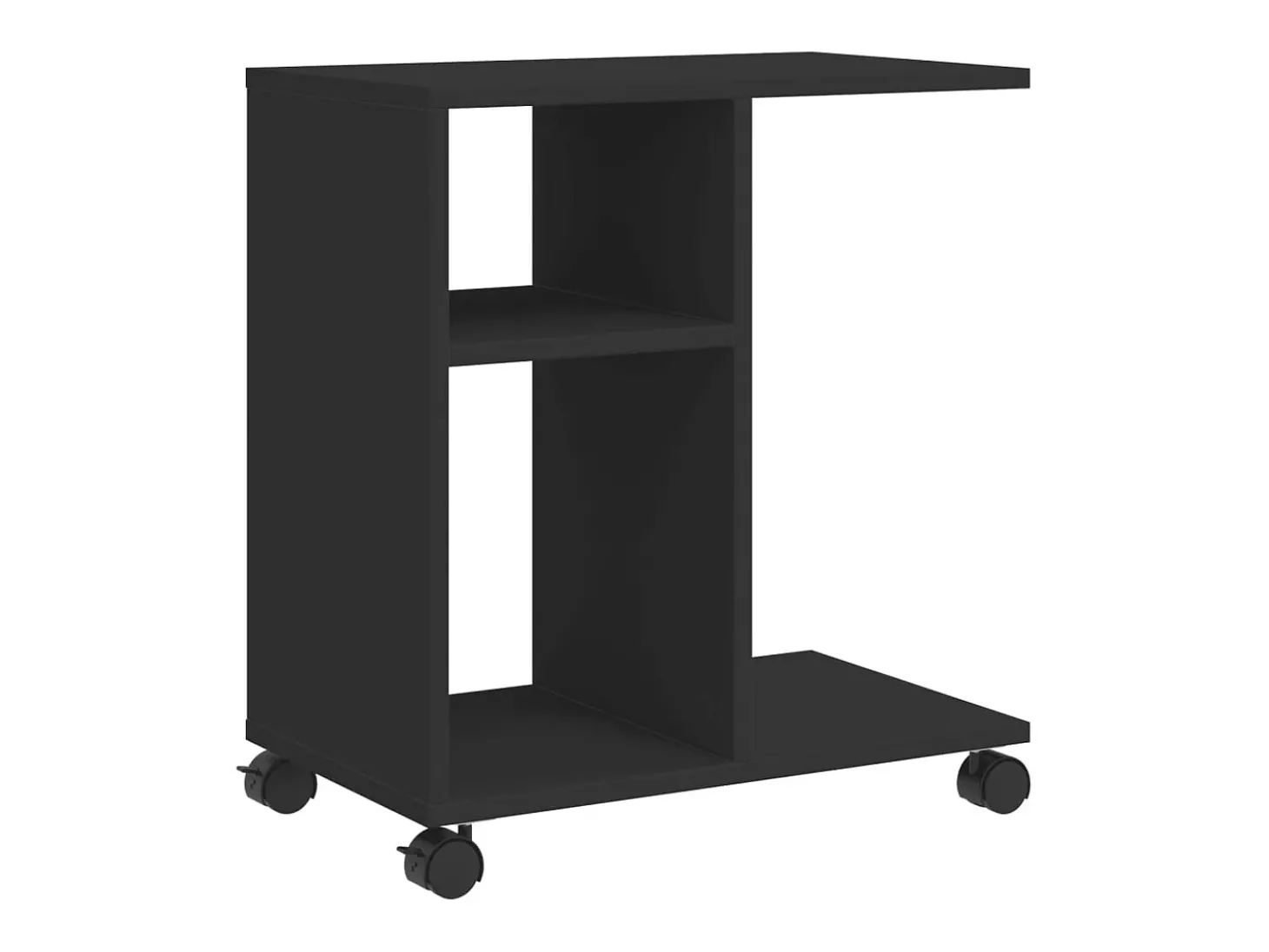 Mesa de apoio c/ rodas 50x30x55 cm derivados de madeira preto PT308490