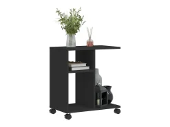 Mesa de apoio c/ rodas 50x30x55 cm derivados de madeira preto PT308490