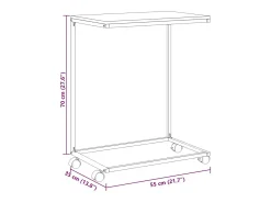 Mesa de apoio c/ rodas 55x35x70 cm derivados de madeira branca