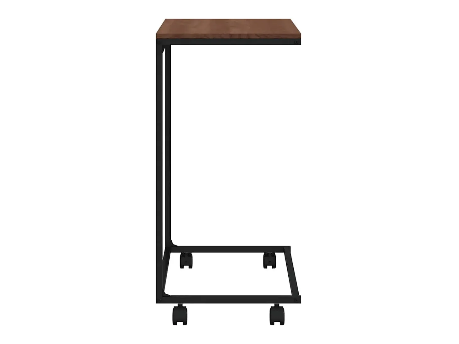 Mesa de apoio c/ rodas 55x35x70 cm madeira processada preto