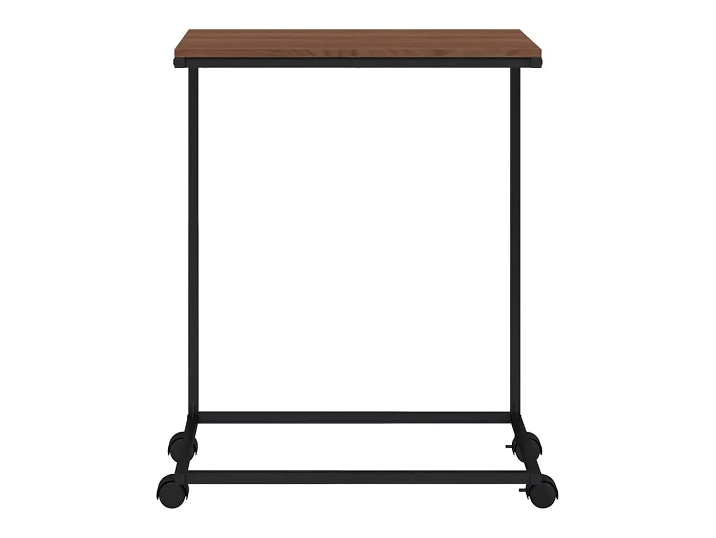Mesa de apoio c/ rodas 55x35x70 cm madeira processada preto