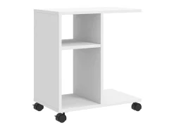 Mesa de apoio c/ rodas 50x30x55 cm derivados de madeira branco PT735247