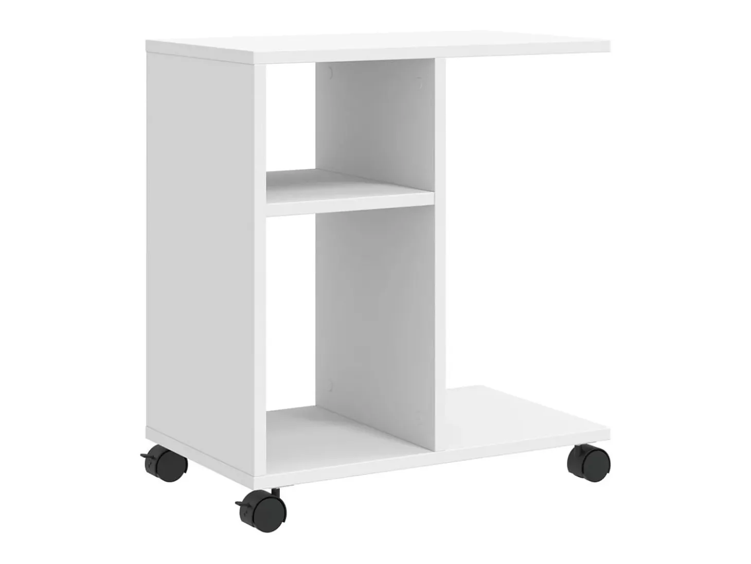 Mesa de apoio c/ rodas 50x30x55 cm derivados de madeira branco PT735247