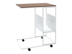 Mesa de apoio c/ rodas 55x36x63,5cm derivados de madeira branco