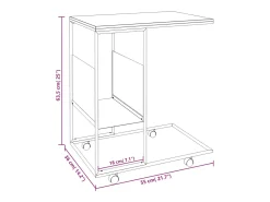Mesa de apoio c/ rodas 55x36x63,5cm derivados de madeira branco