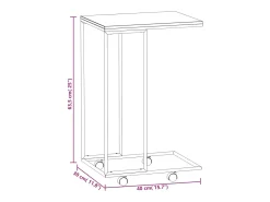 Mesa de apoio c/ rodas 40x30x63,5cm derivados de madeira branca