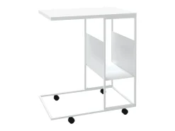 Mesa de apoio c/ rodas 55x36x63,5cm derivados de madeira branco PT428296