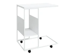Mesa de apoio c/ rodas 55x36x63,5cm derivados de madeira branco