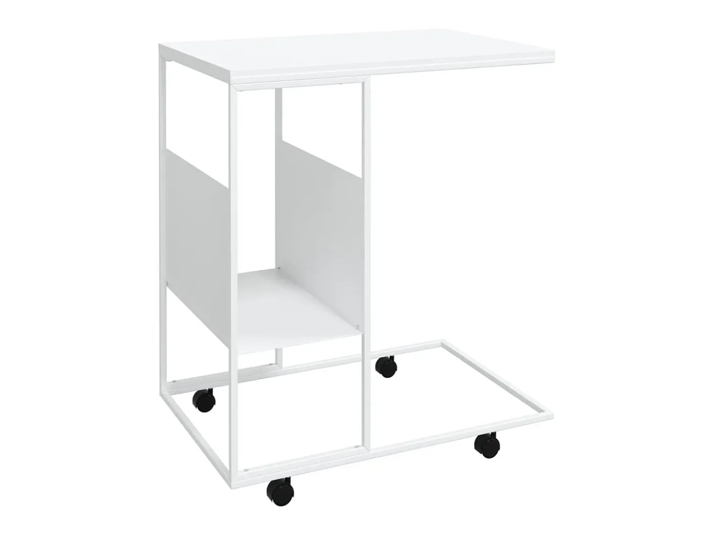 Mesa de apoio c/ rodas 55x36x63,5cm derivados de madeira branco