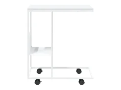 Mesa de apoio c/ rodas 55x36x63,5cm derivados de madeira branco