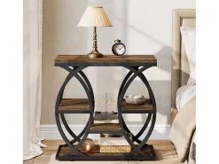Mesa de apoio com 4 andares, mesa de cabeceira estreita de 60 cm com armazenamento para sala, quarto de dormir, entrada