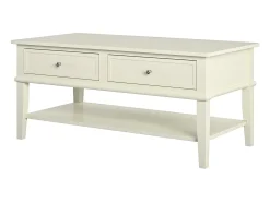 Mesa de apoio com 2 gavetas em MDF cor-de-rosa
