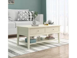 Mesa de apoio com 2 gavetas em MDF cor-de-rosa