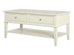Mesa de apoio com 2 gavetas em MDF cor-de-rosa