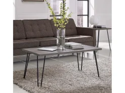 Mesa de apoio com 2 gavetas em MDF branco