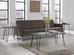 Mesa de apoio com 2 gavetas em MDF branco