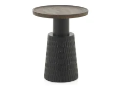 Mesa de apoio com base e tampo em madeira de nogueira