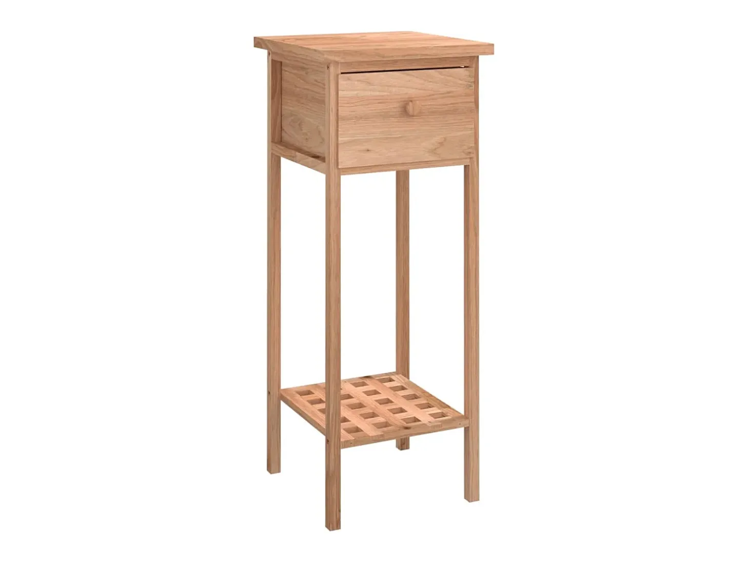 Mesa de apoio com gaveta 25x25x60cm madeira de nogueira maciça