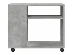 Mesa de apoio com rodas derivados de madeira cinzento cimento