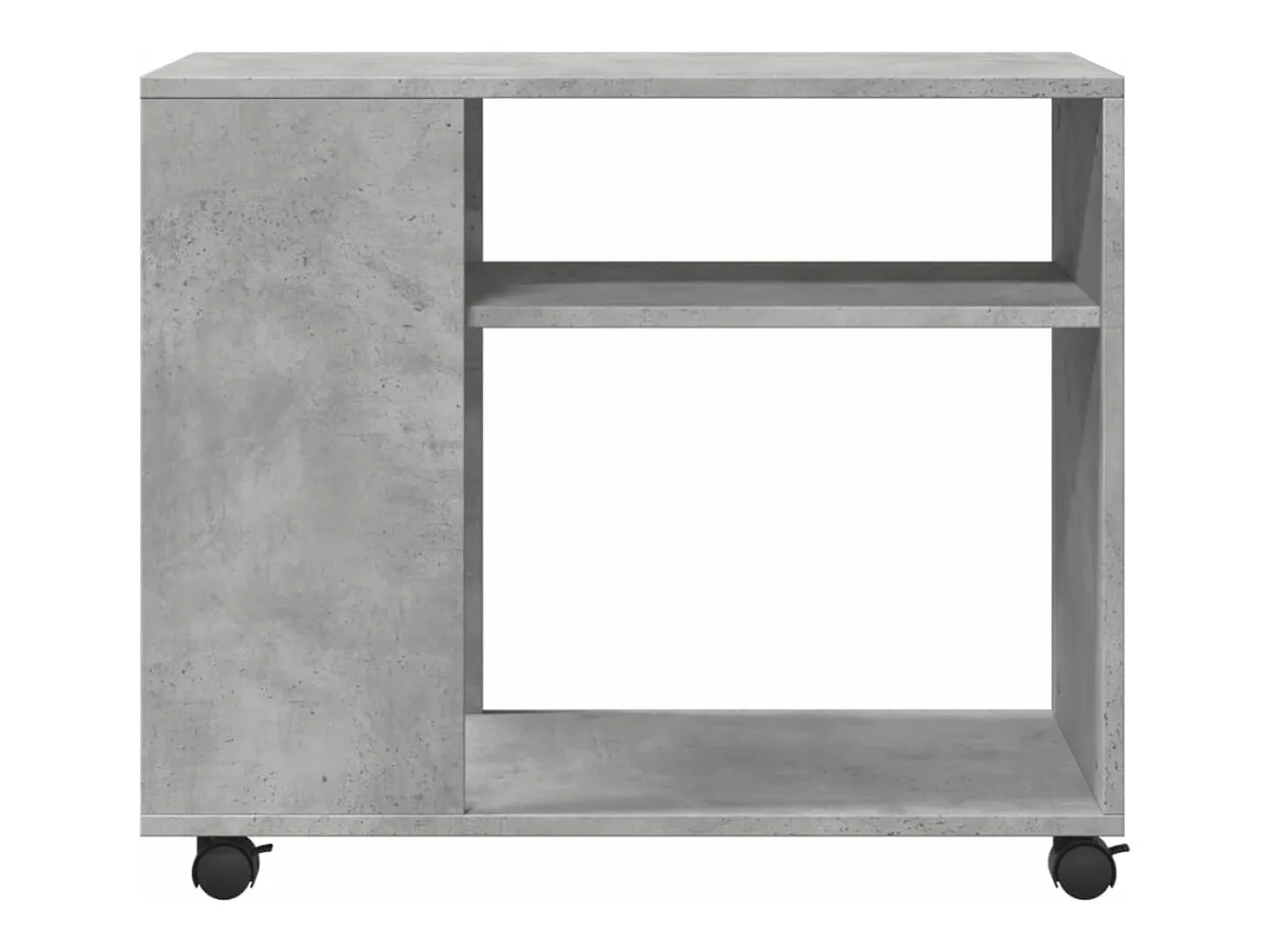 Mesa de apoio com rodas derivados de madeira cinzento cimento
