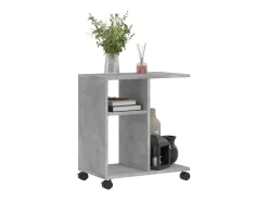 Mesa de apoio com rodas derivados de madeira cinzento cimento PT649958
