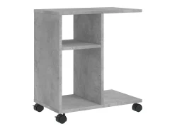 Mesa de apoio com rodas derivados de madeira cinzento cimento PT649958