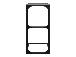 Mesa de apoio com vidro preto 40x30x61,5 cm aço