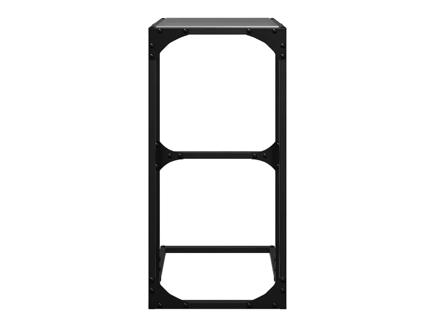 Mesa de apoio com vidro preto 40x30x61,5 cm aço
