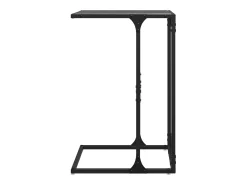 Mesa de apoio com vidro preto 40x30x61,5 cm aço