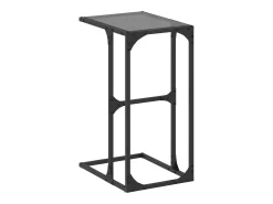 Mesa de apoio com vidro preto 40x30x61,5 cm aço PT263706