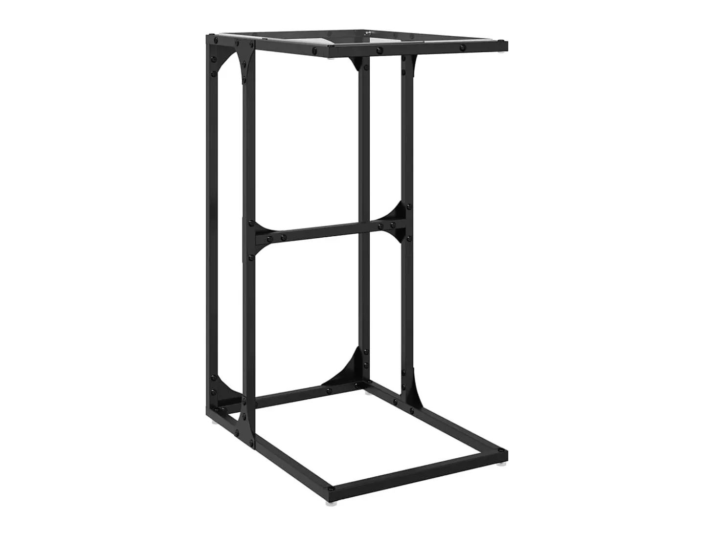 Mesa de apoio com vidro transparente 40x30x61,5 cm aço
