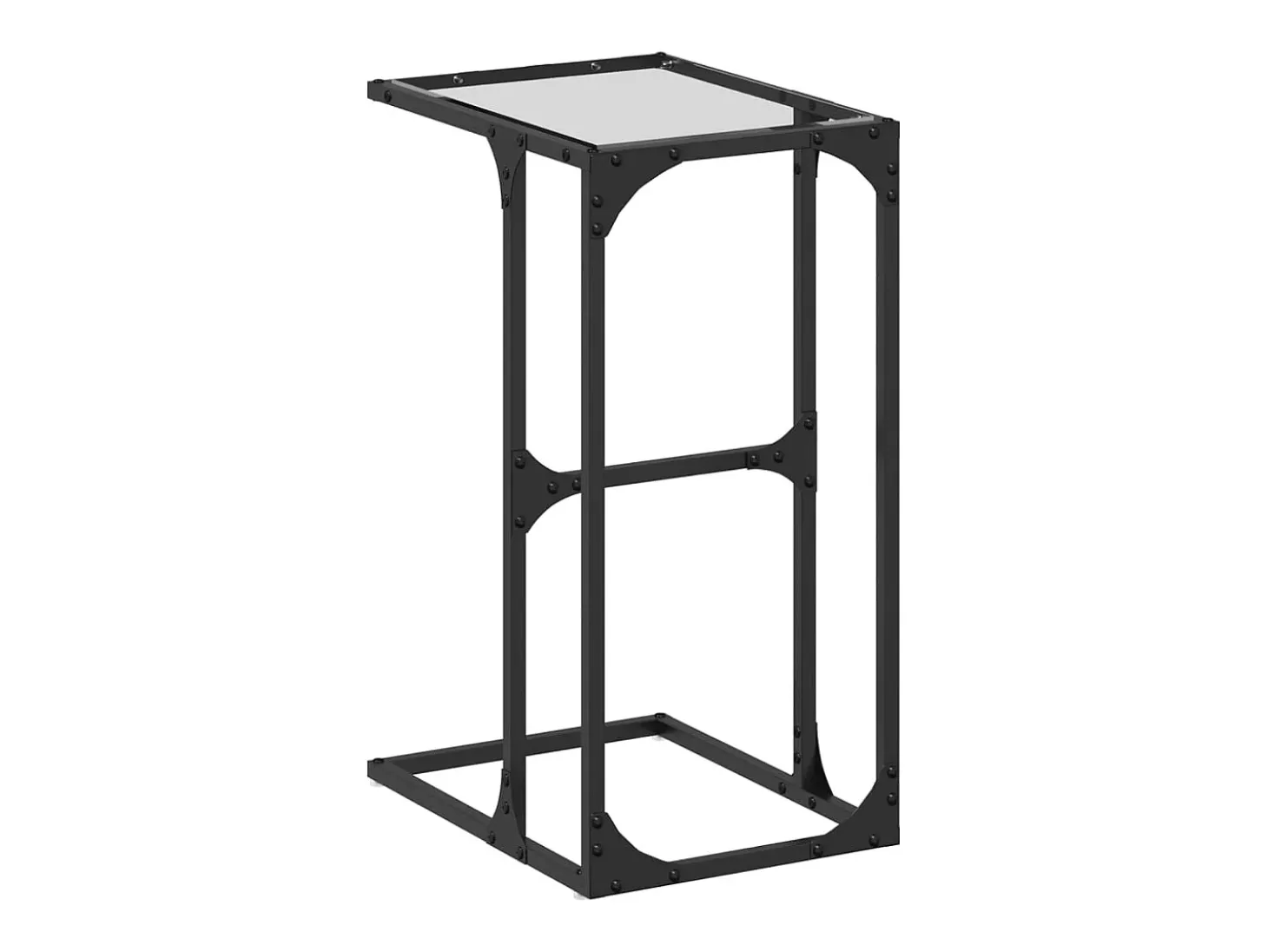Mesa de apoio com vidro transparente 40x30x61,5 cm aço PT699792