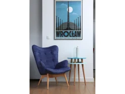 Mesa de apoio de dois níveis dimensões 45 cm x altura 61 cm Ufo Castanho Bege