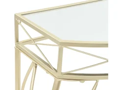 Mesa de apoio de estilo francês metal 82x39x76 cm dourado