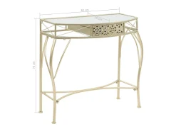 Mesa de apoio de estilo francês metal 82x39x76 cm dourado