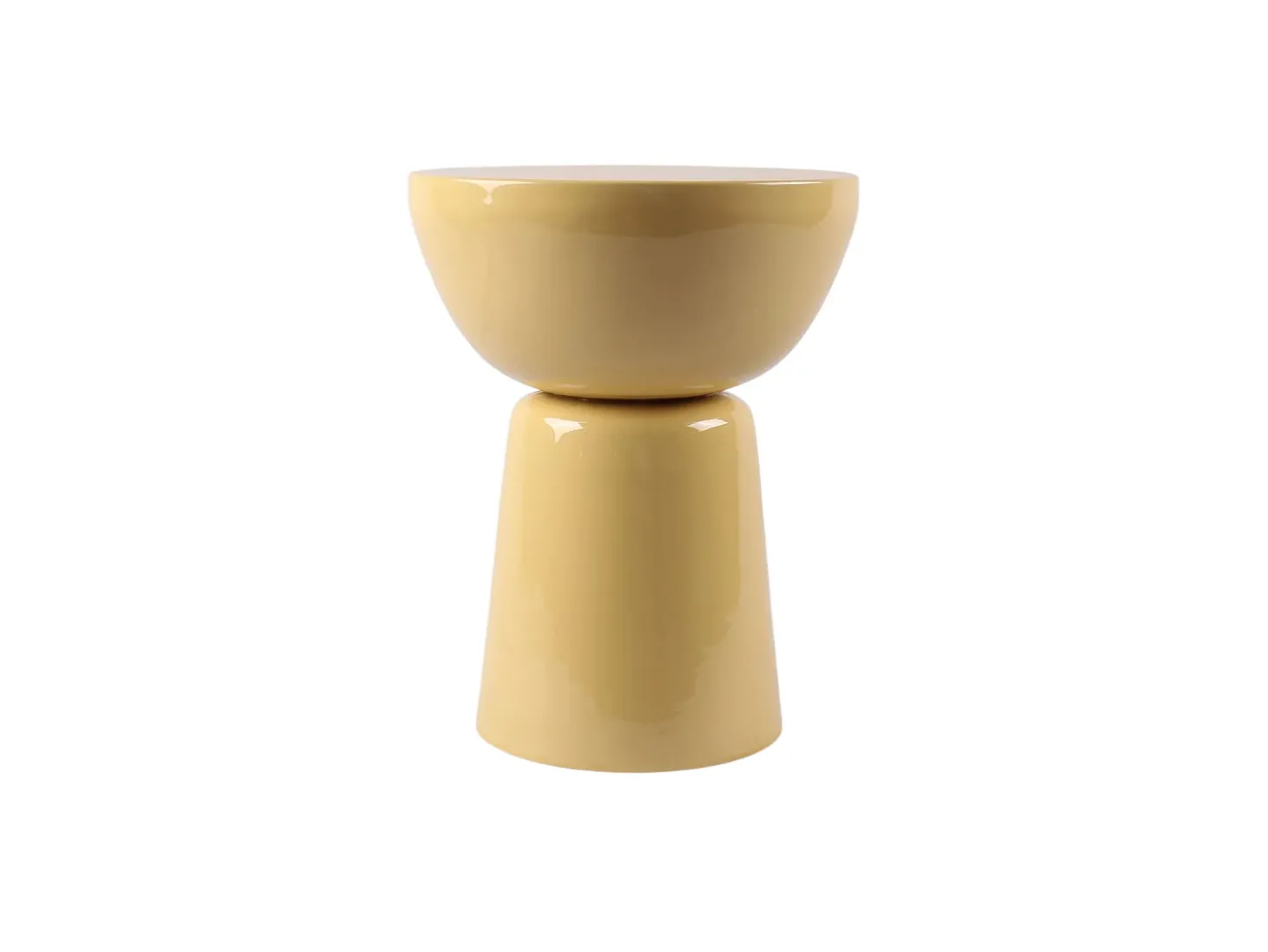 Mesa de apoio de metal - Amarelo claro brilhante - MENIRO