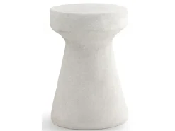 Mesa de apoio de poliresina cor de cimento branco