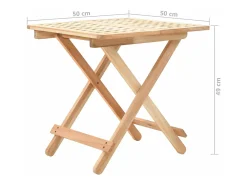 Mesa de apoio dobrável madeira de nogueira maciça 50x50x49 cm