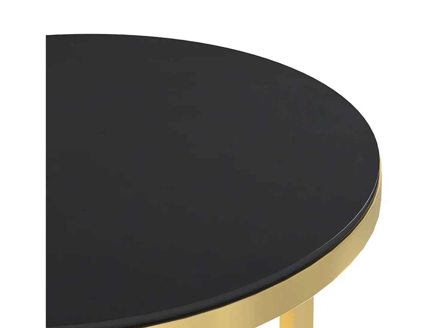 Mesa de apoio dourada e vidro temperado preto 45 cm