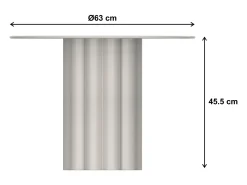 Mesa de apoio em metal cor branco cinza C63 x L63 x A45,5 cm - WODOLI