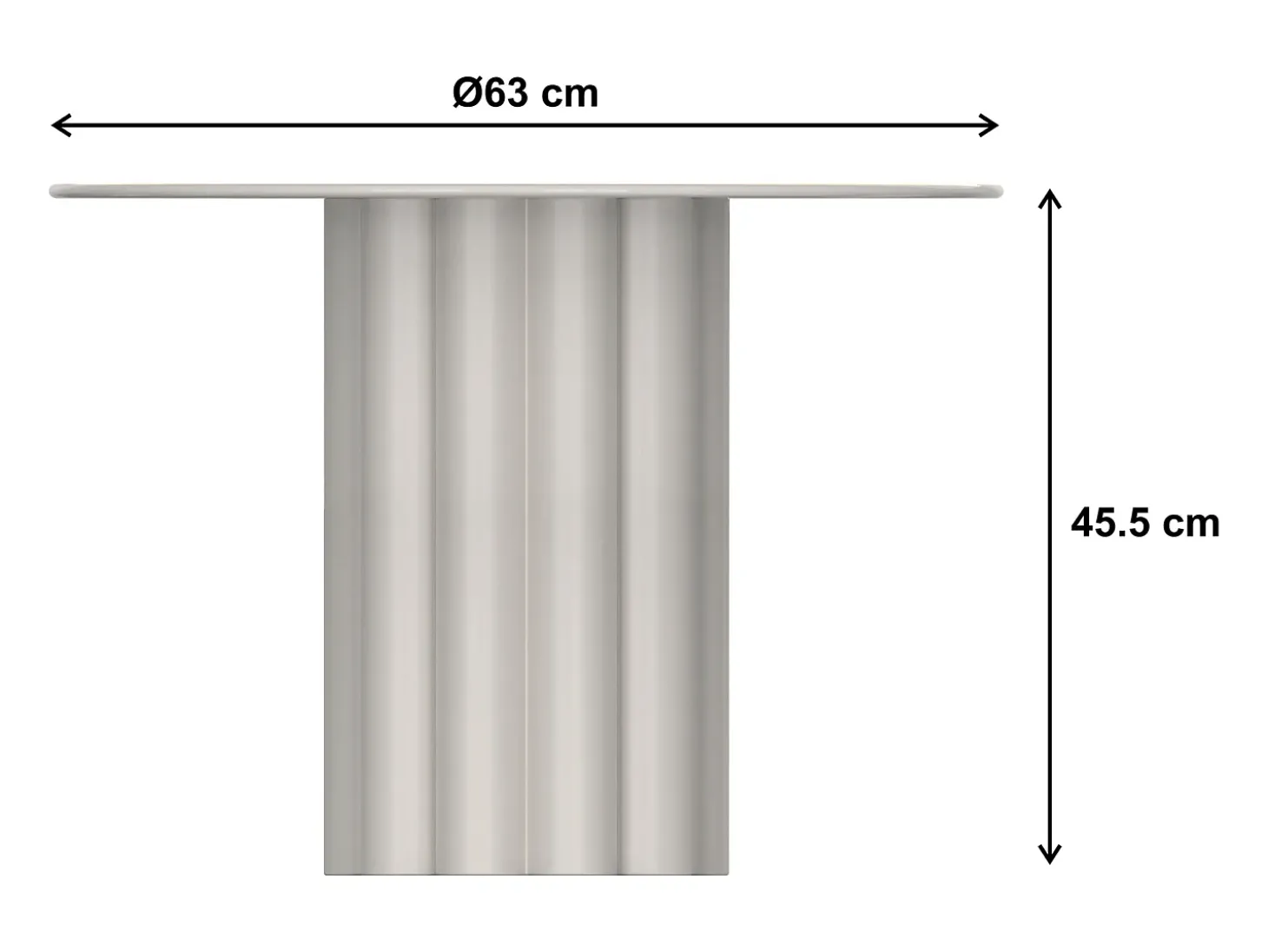 Mesa de apoio em metal cor branco cinza C63 x L63 x A45,5 cm - WODOLI