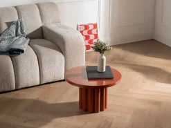 Mesa de apoio em metal de cor terracota - SEMALIA