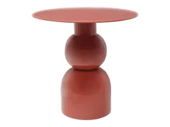 Mesa de apoio em metal de cor terracota - JASMIA