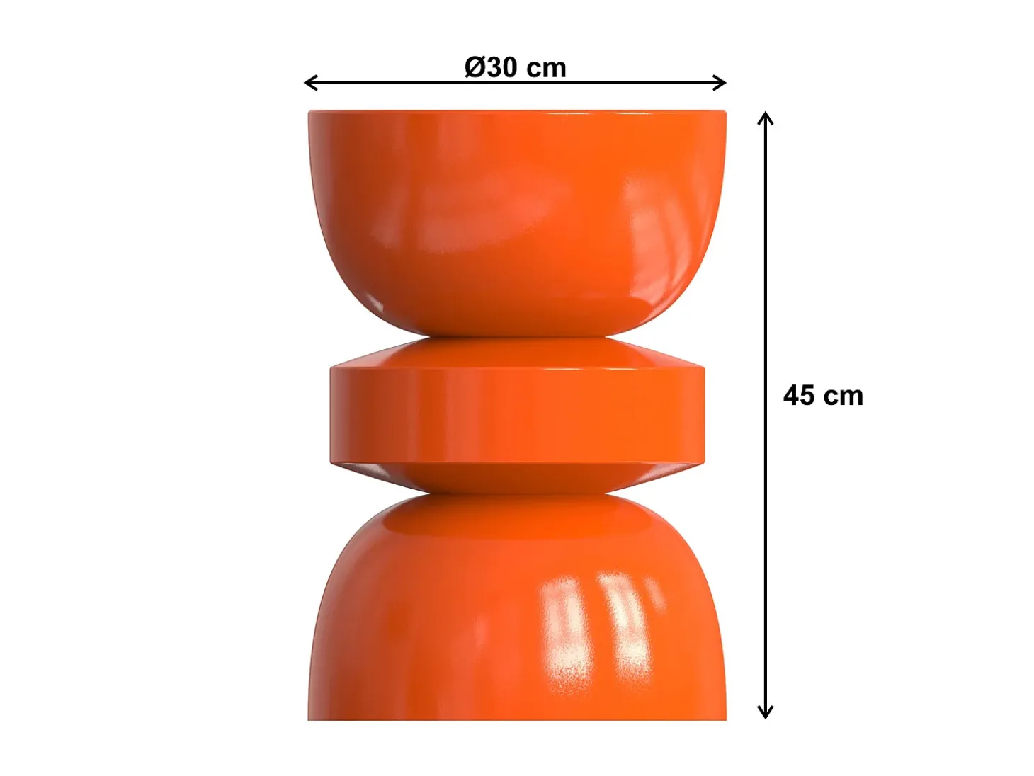 Mesa de apoio em metal estilo design cor laranja - TUVAMI