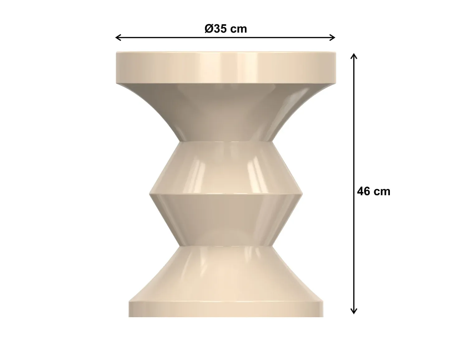 Mesa de apoio em metal estilo design cor bege - ZOLIMI