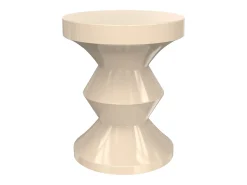 Mesa de apoio em metal estilo design cor bege - ZOLIMI