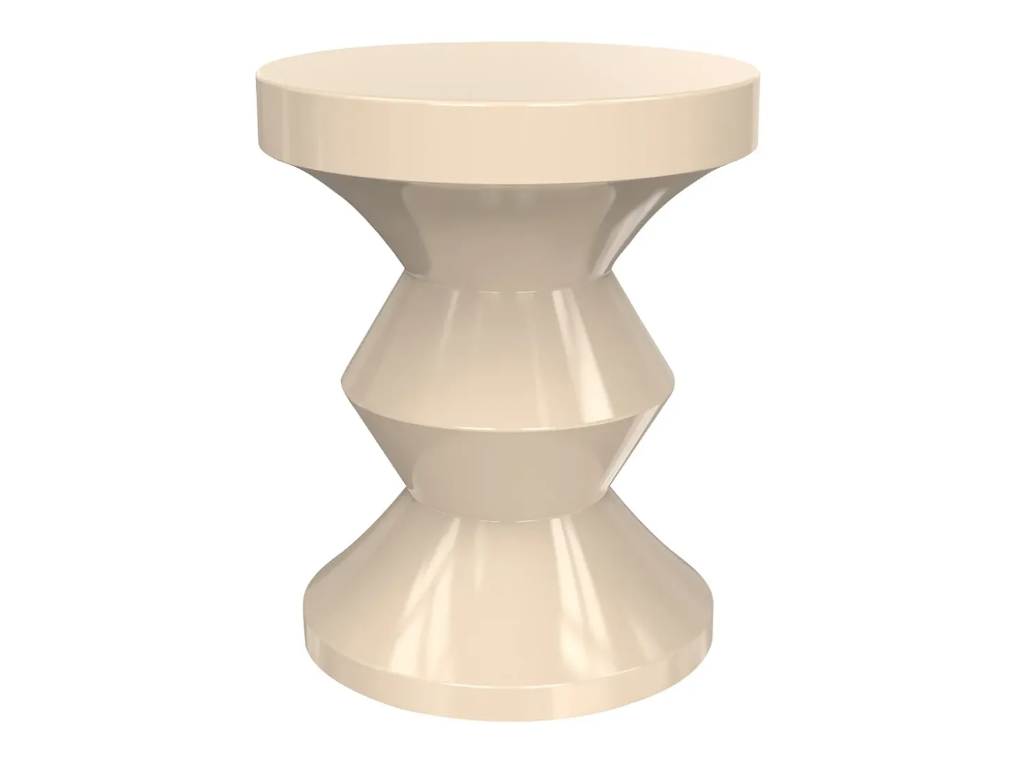 Mesa de apoio em metal estilo design cor bege - ZOLIMI