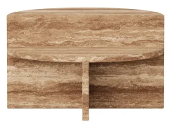 Mesa de apoio em travertino – nogueira – Swan Low