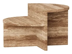 Mesa de apoio em travertino – nogueira – Swan Low