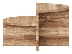Mesa de apoio em travertino – nogueira – Swan Low